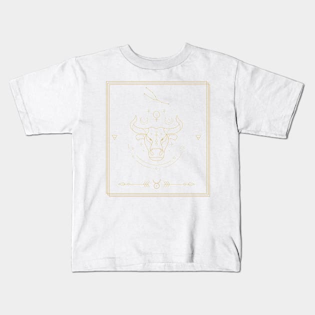 zodiac Taurus sign Kids T-Shirt by choiyoojin